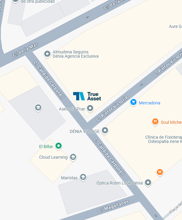 Mapa True Asset Asesoría en Denia